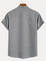 Lacy – Elegant short-sleeved shirt with stand-up collar