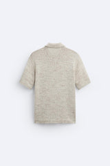 Camiseta polo de malha com botões Old Money 