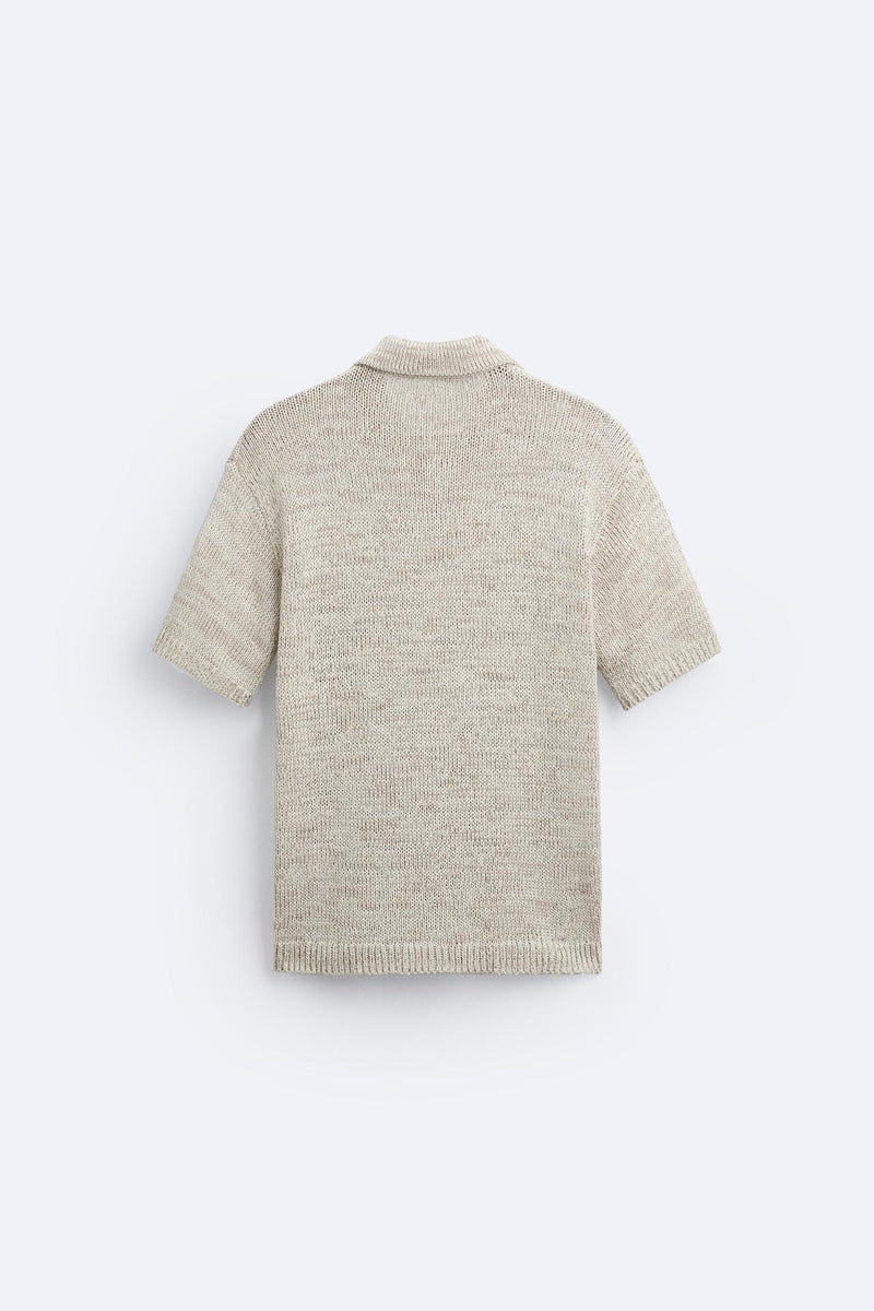 Camiseta polo de malha com botões Old Money 