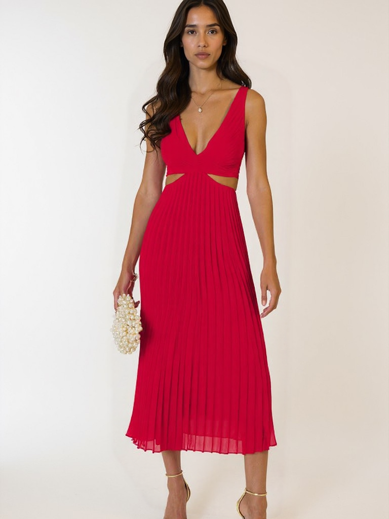 Elsa | Vestido longo plissado elegante 