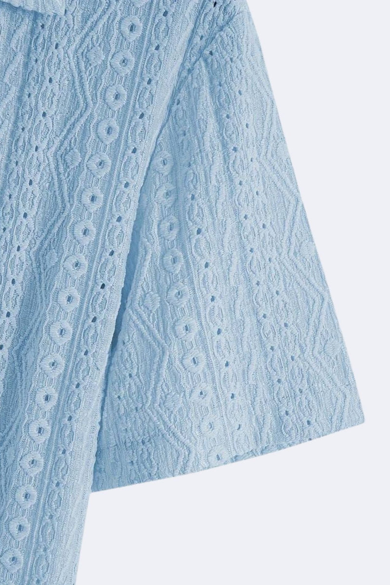 Camisa polo de verão elegante em malha clássica com padrão Old Money 