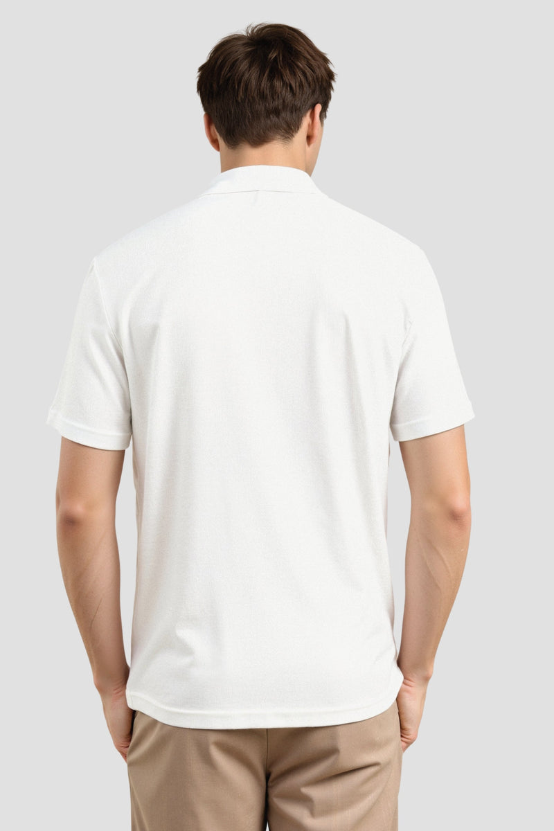 Camisa de manga curta com estampa de ondulações casual Old Money