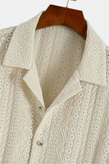 Camisa polo de verão elegante em malha clássica com padrão Old Money 