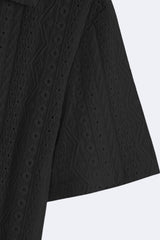 Camisa polo de verão elegante em malha clássica com padrão Old Money 