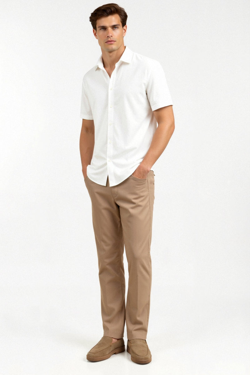 Camisa de manga curta com estampa de ondulações casual Old Money