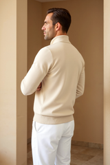 Camiseta polo de manga comprida com zíper Smart Luxury