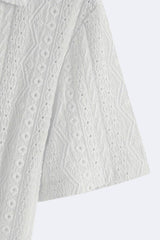 Camisa polo de verão elegante em malha clássica com padrão Old Money 