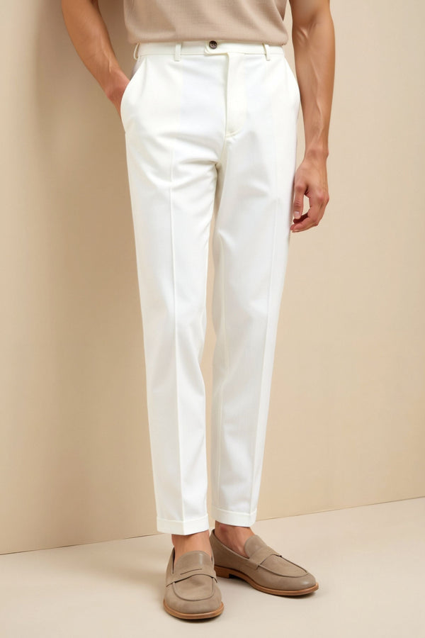 Pantalones chinos de corte regular y elegantes de lujo hasta el tobillo