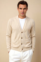 Cardigan elegante e luxuoso com decote em V