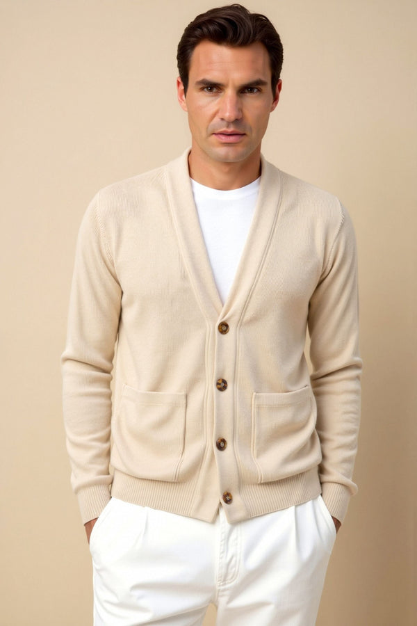 Cardigan elegante e luxuoso com decote em V