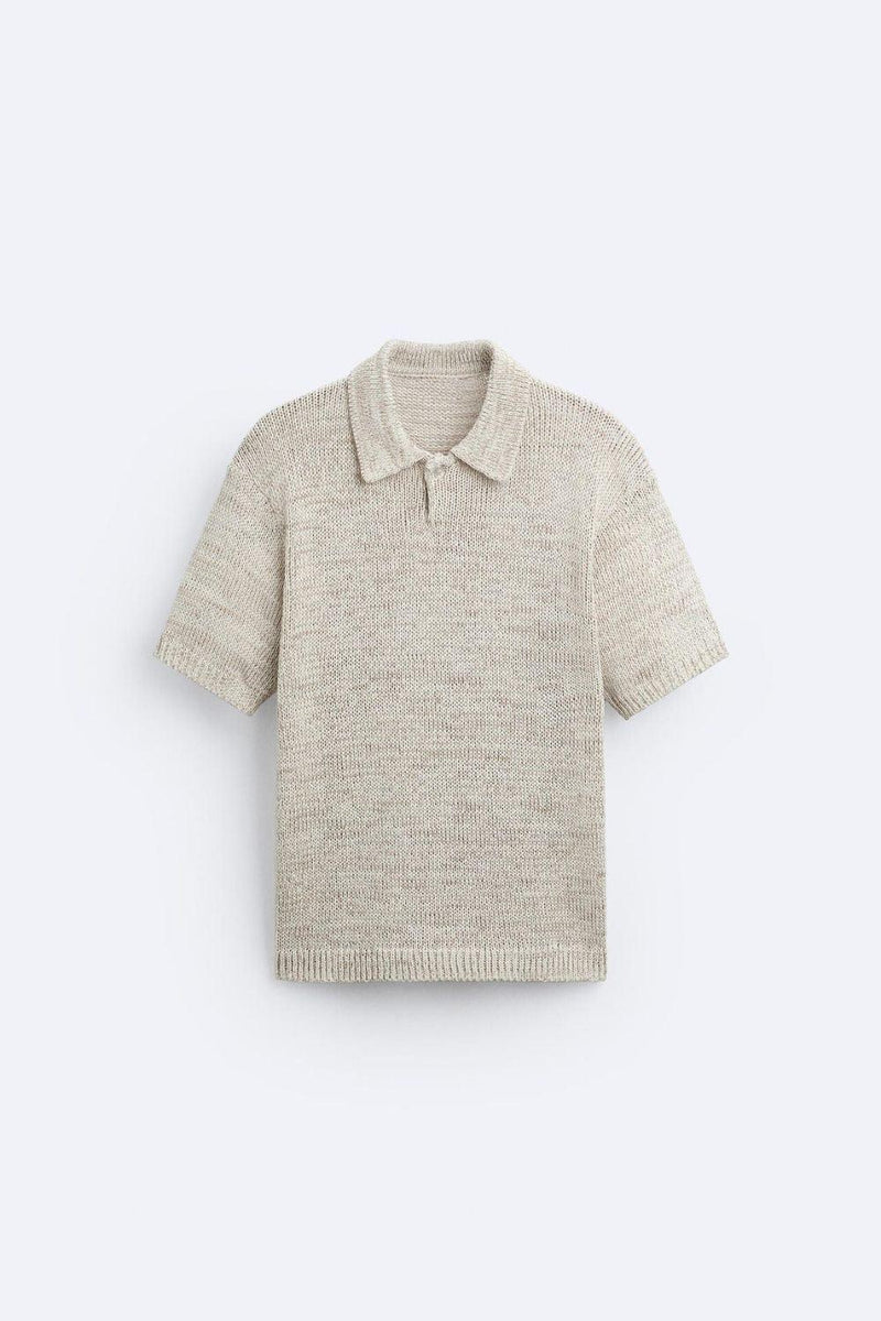 Camiseta polo de malha com botões Old Money 
