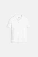 Camiseta polo chique listrada vertical Old Money com botões 