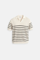 Camiseta polo de malha de manga curta casual Old Money com alta elasticidade