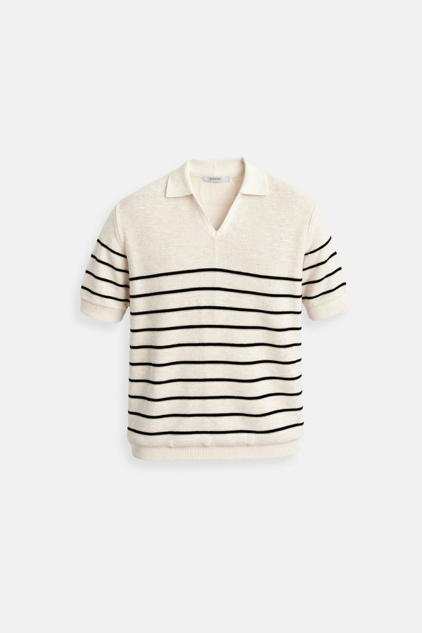 Camiseta polo informal de punto de manga corta y alta elasticidad Old Money
