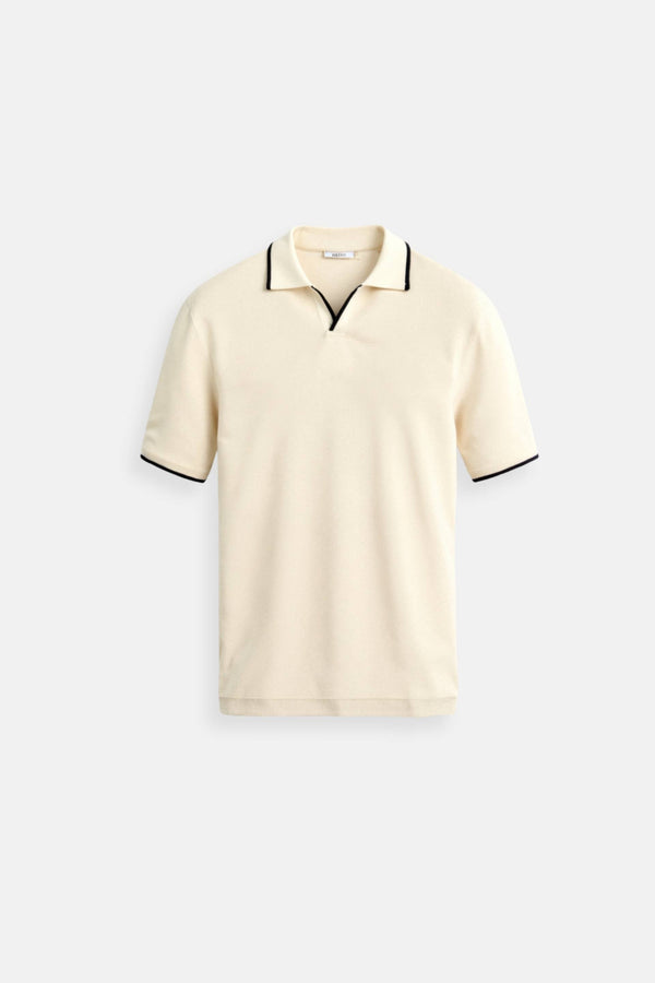 Polo elegante de verano sin mangas, ajustado y con contraste de Old Money