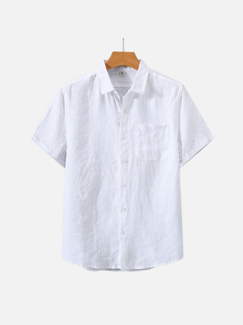 OWEN | LINEN SHIRT WITH SQUARE COLLAR AND POCKETS