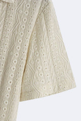 Camisa polo de verão elegante em malha clássica com padrão Old Money 