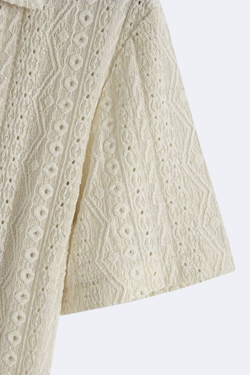 Camisa polo de verão elegante em malha clássica com padrão Old Money 