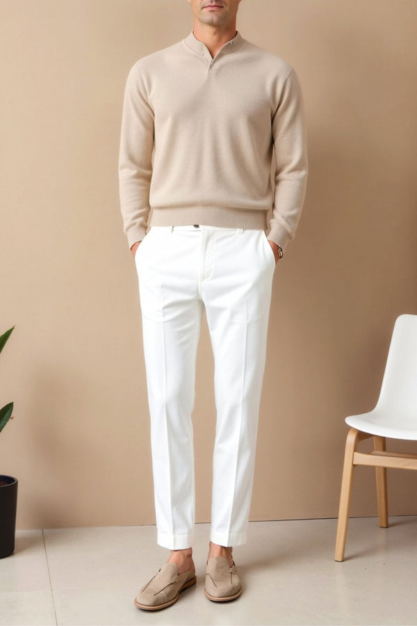 Pantalones chinos de corte regular y elegantes de lujo hasta el tobillo