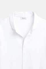 Camisa de manga larga de algodón y lino Old Money