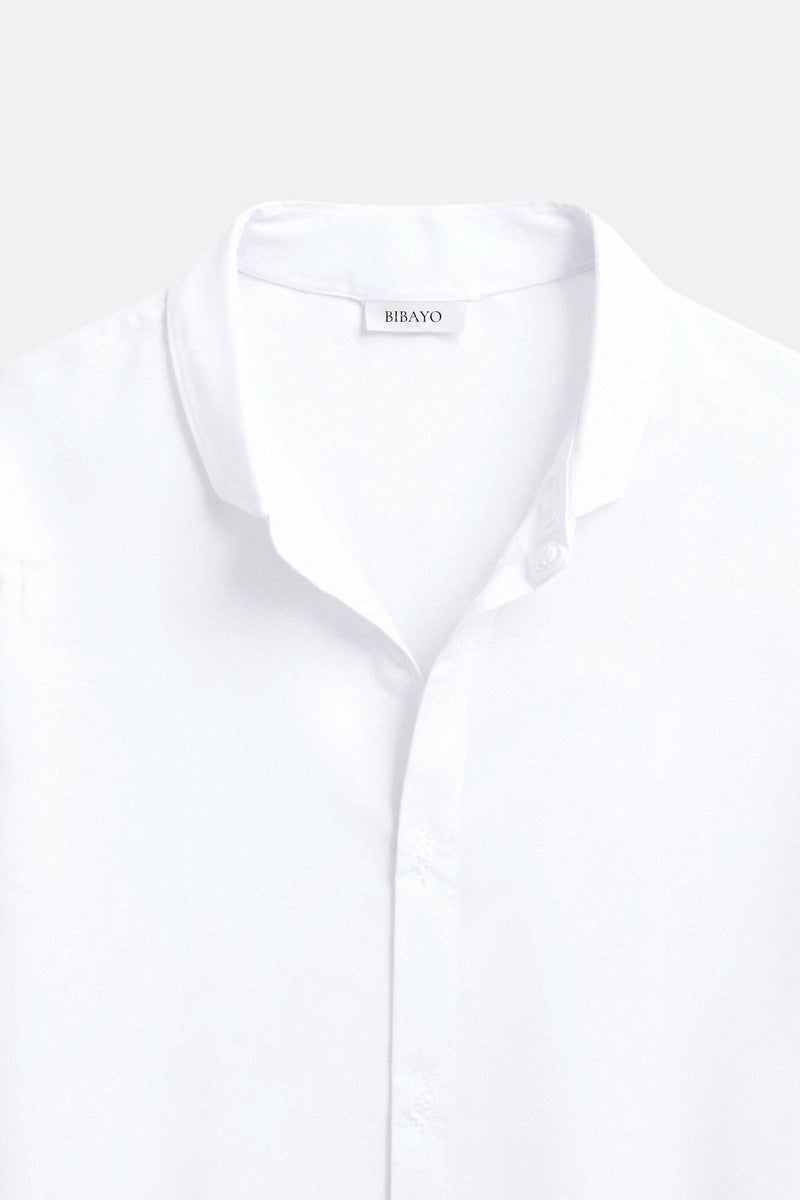 Camisa de manga larga de algodón y lino Old Money