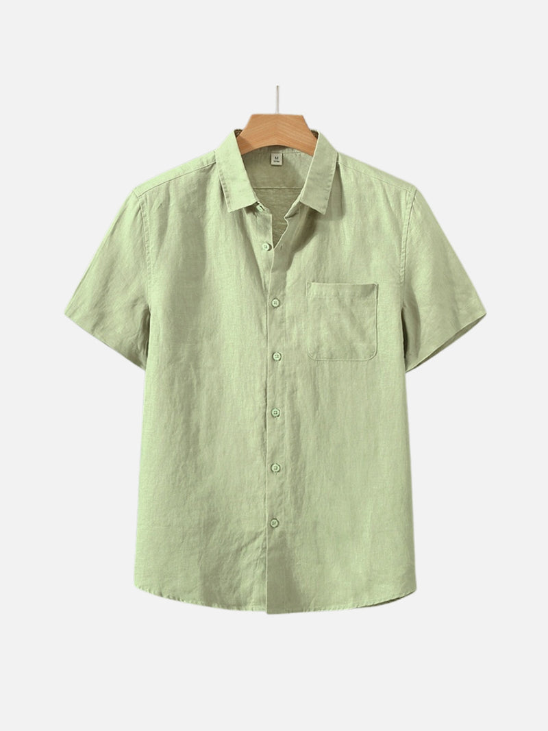OWEN | LINEN SHIRT WITH SQUARE COLLAR AND POCKETS