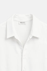 Camisa de manga curta com estampa de ondulações casual Old Money