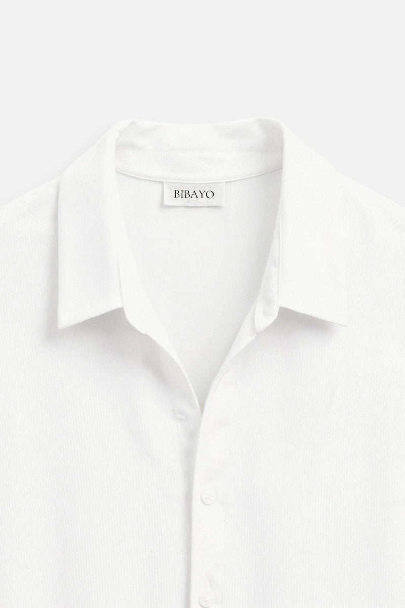 Camisa de manga curta com estampa de ondulações casual Old Money