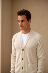 Cardigan elegante e luxuoso com decote em V