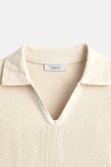 Camiseta polo de malha de manga curta casual Old Money com alta elasticidade