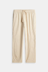 Pantalones de lino transpirables con cordón ajustable Old Money 