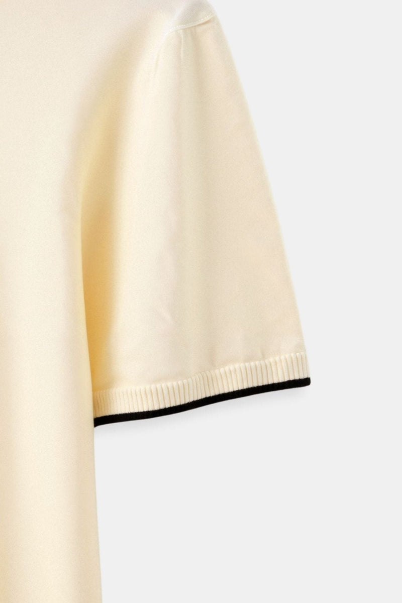 Camiseta polo sem mangas de verão com corte slim e contraste Old Money