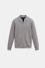 Cardigan luxuoso de malha sólida com gola redonda