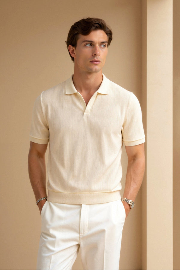 Polo de lana con estructura Old Money