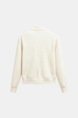 Cardigan luxuoso de malha sólida com gola redonda
