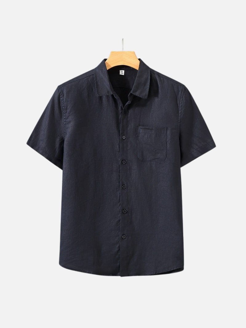 OWEN | LINEN SHIRT WITH SQUARE COLLAR AND POCKETS