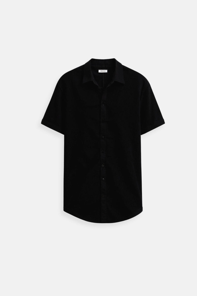 Camisa de manga curta com estampa de ondulações casual Old Money