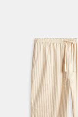 Pantalones de lino transpirables con cordón ajustable Old Money 