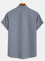 Lacy – Elegant short-sleeved shirt with stand-up collar