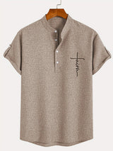 Lacy – Elegant short-sleeved shirt with stand-up collar