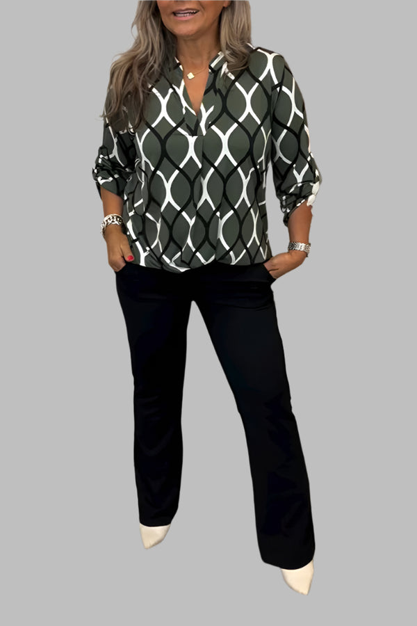 Janny | Blusa casual com mangas compridas e estampa elegante
