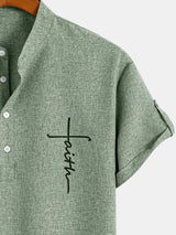 Lacy – Elegant short-sleeved shirt with stand-up collar