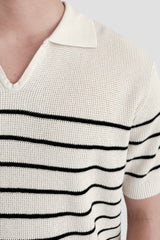 Camiseta polo de malha de manga curta casual Old Money com alta elasticidade
