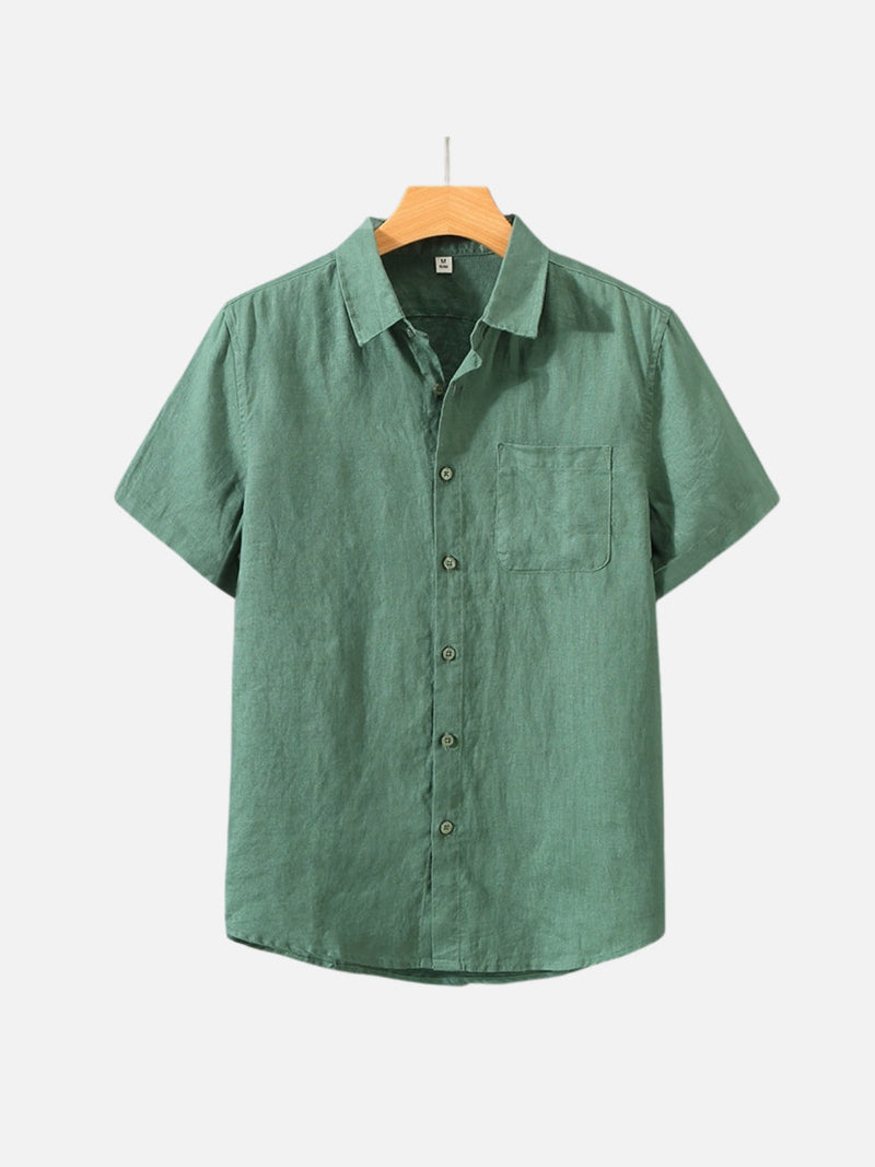 OWEN | LINEN SHIRT WITH SQUARE COLLAR AND POCKETS
