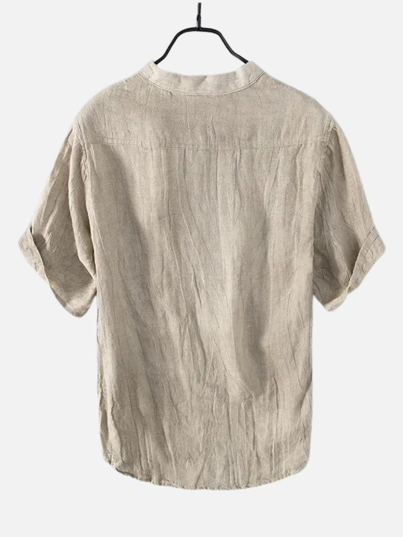 WES | LINEN V-NECK SHORT-SLEEVED SHIRT