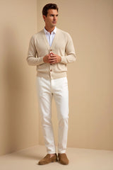 Cardigan elegante e luxuoso com decote em V