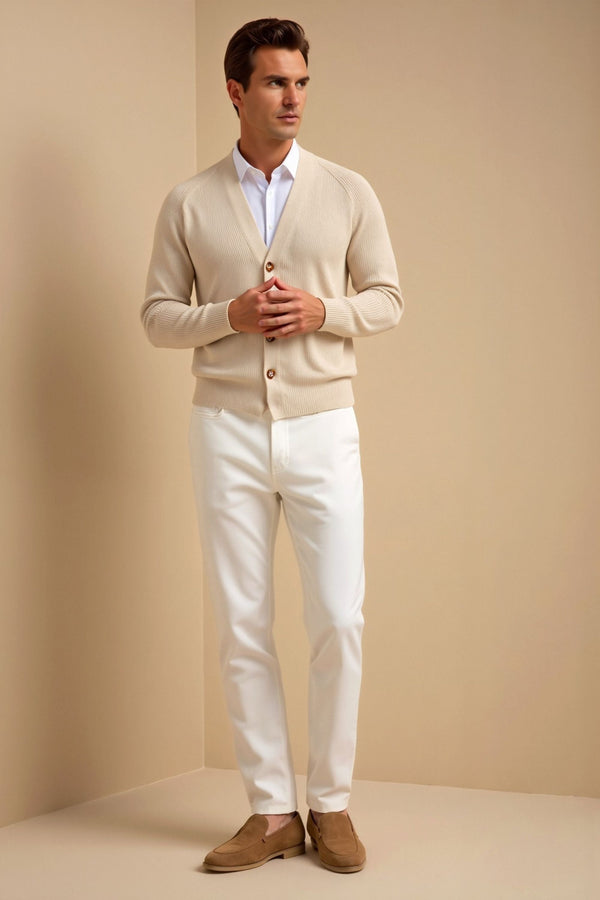 Cardigan elegante e luxuoso com decote em V