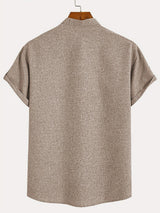 Lacy – Elegant short-sleeved shirt with stand-up collar