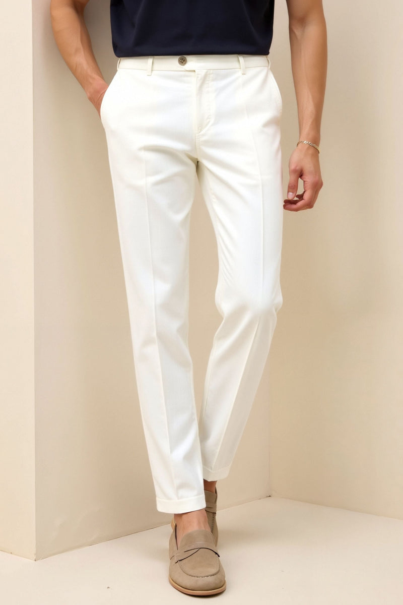 Calça Chino Smart Luxury Regular Fit até o tornozelo