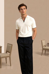 Camiseta polo sem mangas de verão com corte slim e contraste Old Money